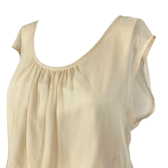 As You Wish Dress Womens Sz L Cream Beige Mini Sequins Sleeveless‎ Lined - Picture 2 of 10